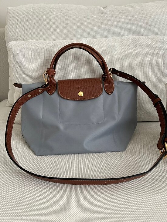 Longchamp Handbags - Longchamp Le Pliage Small Top Handle Bag Steel Blue